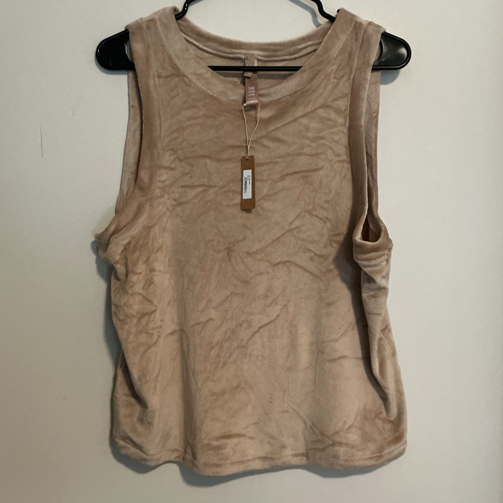 NEW SKIMS Women's Sleeveless Velvet Tank Top xl - Taupe tan beige skims soft
